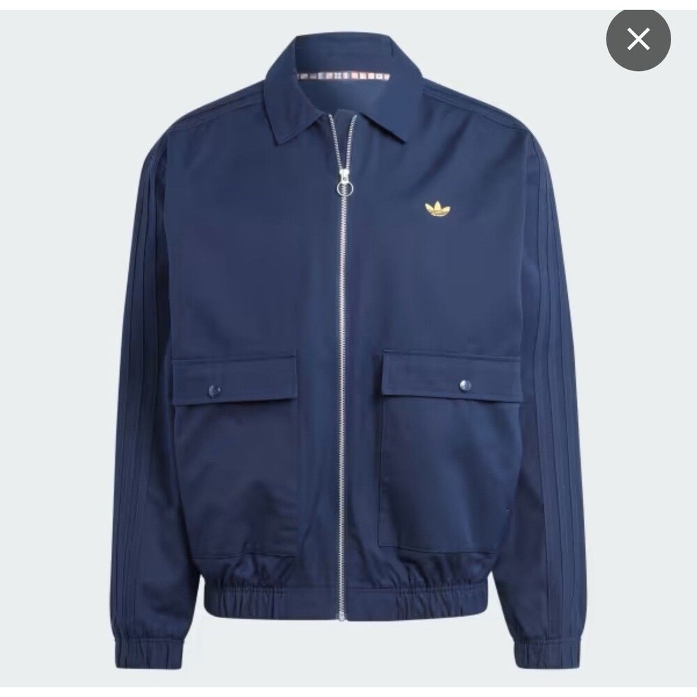 Adidas Nice Door Jacket Mens Navy Blue Full Zip Sz XS